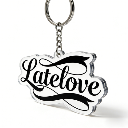 Latelove Acrylic Keychain, Cute Letter Key Ring for Women, Durable Bag Charm Key Holder for Car Keys, Backpack, Purse, Gift for Her