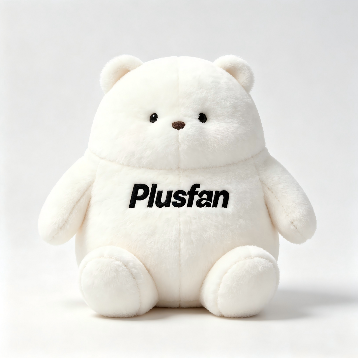 Plusfan Chubby White Bear Stuffed Animal Plush Toy, Soft Fluffy Round Bear Plush Pillow, Cute Huggable Plush Gift for Kids Adults Bedroom Decor