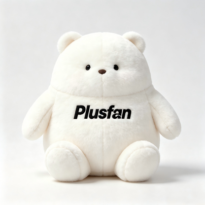 Plusfan Chubby White Bear Stuffed Animal Plush Toy, Soft Fluffy Round Bear Plush Pillow, Cute Huggable Plush Gift for Kids Adults Bedroom Decor