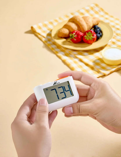 NETZU Digital Kitchen Timer, Large Bold LCD Display Electronic Timer with Magnetic Back & Foldable Stand, Count Up & Count Down Cooking Timer, One Touch Orange Button for Baking, Studying, Workout, Classroom