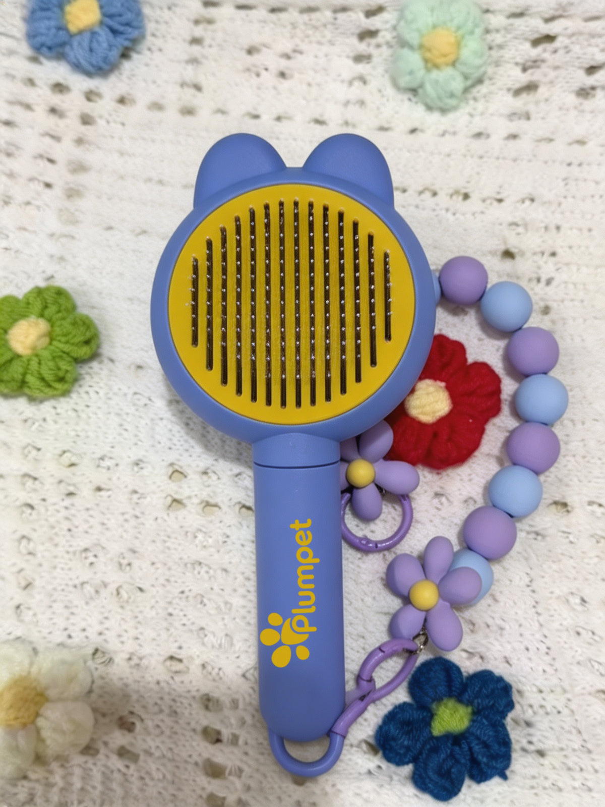 Plumpet Pet Brush, Self Cleaning Slicker Brush for Cats & Dogs, Detachable Design, Portable Pet Grooming Comb, Comes with Gift Box, Removable for Separate Packing