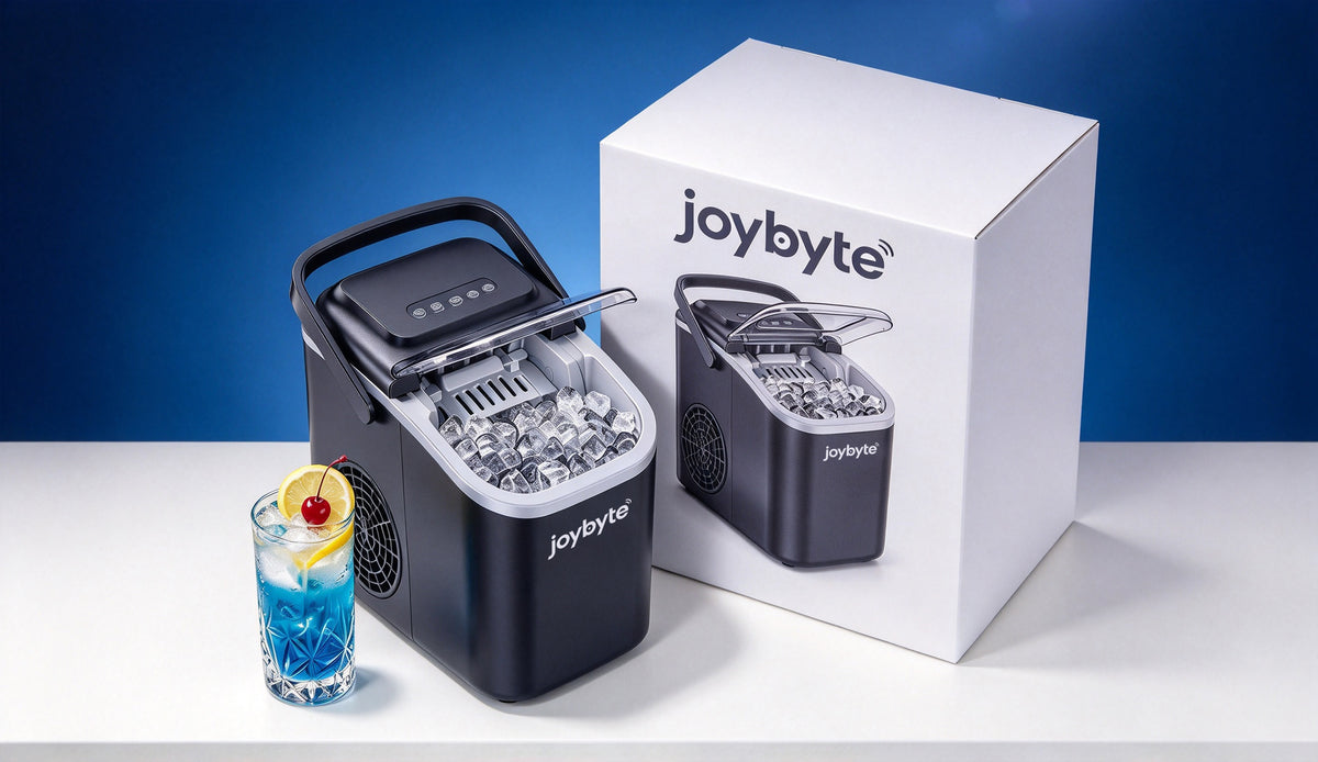 joybyte Ice Machines, Portable Countertop Ice Maker Machine, Self-Cleaning Ice Maker with Handle, 9 Cubes Ready in 6 Mins, Compact Ice Machine for Home, Kitchen, Camping & Party