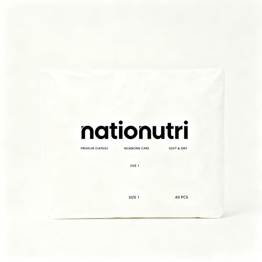 Nationutri Premium Disposable Baby Diapers Size 1, Newborn Infant Diapers, Ultra Soft Breathable, High Absorbency, Leak-Proof, Hypoallergenic Disposable Nappies, 40 Counts