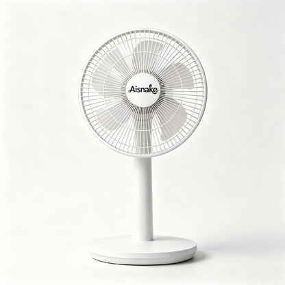Aisnake Electric fans, 3-Speed Adjustable Small Desk Fan, 90° Tilt & 360° Oscillating Personal Fan for Bedroom, Office, Home - White, Energy-Efficient & Easy to Clean