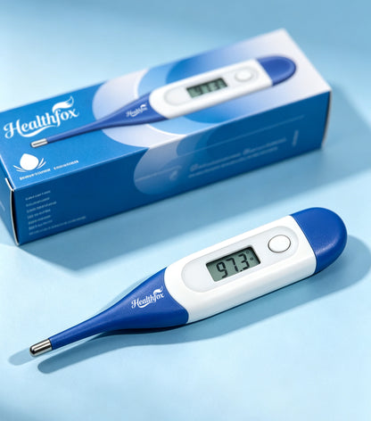 Healthfox Digital Thermometer, Soft Tip Oral Underarm Rectal Thermometer for Adults Kids Babies, Fast Reading Body Temperature Monitor with LCD Display