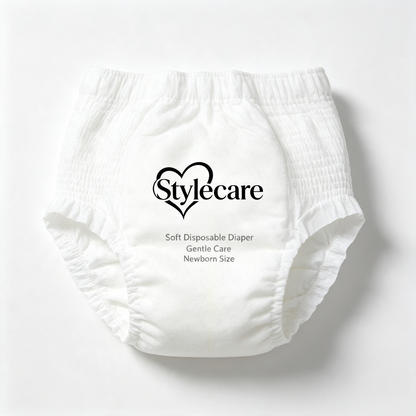 Stylecare Disposable Baby Diapers Newborn Size, Ultra Soft Gentle Skin Care Nappies, High Absorbency Leak Proof Disposable Diapers for Infant, 20 Count