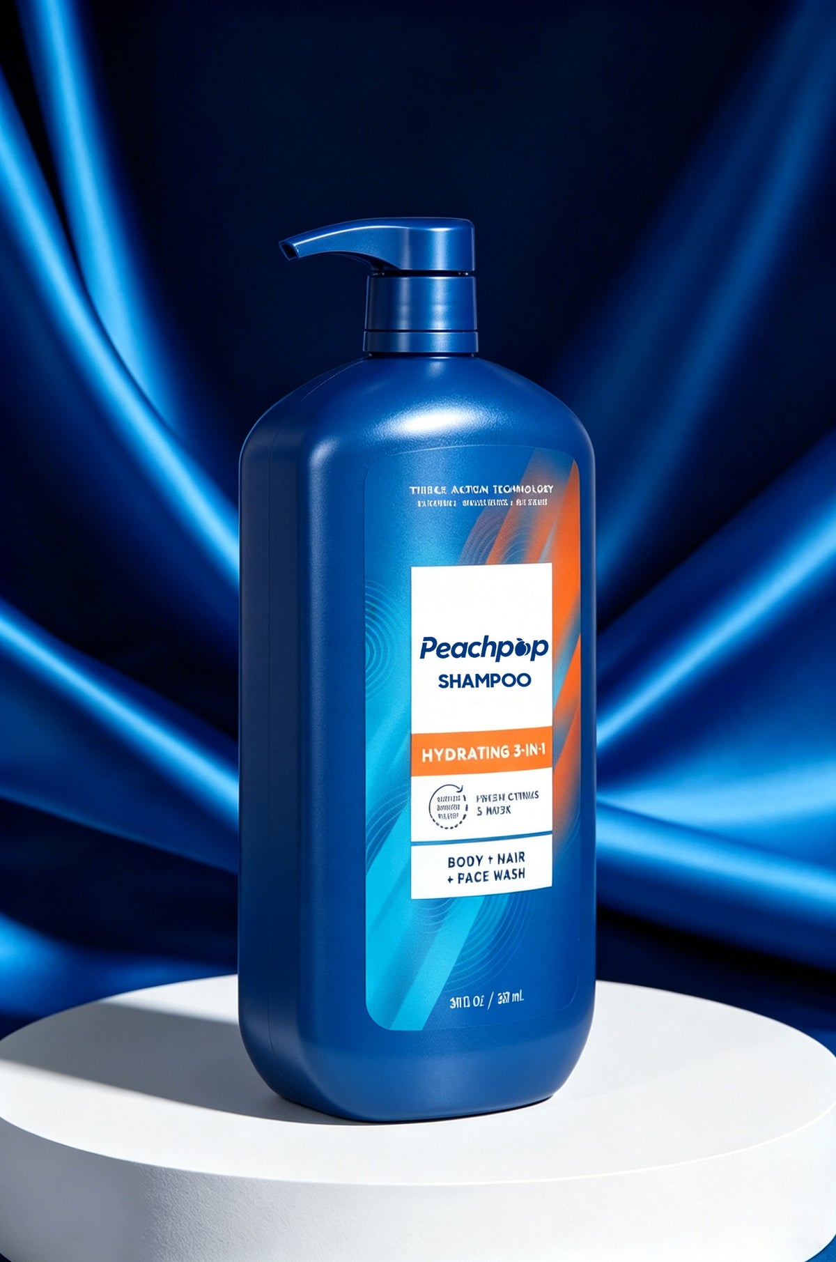Peachpop Hydrating Shampoo, Hair Body Face Wash for Men, Fresh Citrus & Moss Scent, Large 30 Fl Oz Multi Use Cleanser for Daily Shower