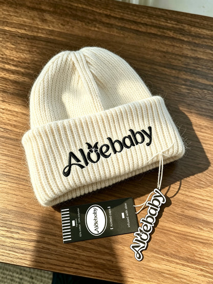 Alobaby Knitted Caps, Aloe Infused Soft Ribbed Beanie Hat, Warm Stretchy Knit Winter Hat, Gentle on Skin, Unisex Cuffed Skull Cap for Daily Outdoor Wear