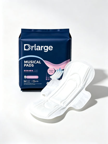 Drlarge Sanitary Towels for Women, M Size Winged Period Towels, Ultra Thin Breathable Leak Proof Soft Skin Friendly Sanitary Towels,15 Count