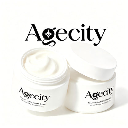 Agecity Night Repair Face Cream, Hydrating Anti-Aging Night Cream for Wrinkles & Fine Lines, Brightening & Barrier Repair, Suitable for Sensitive Skin