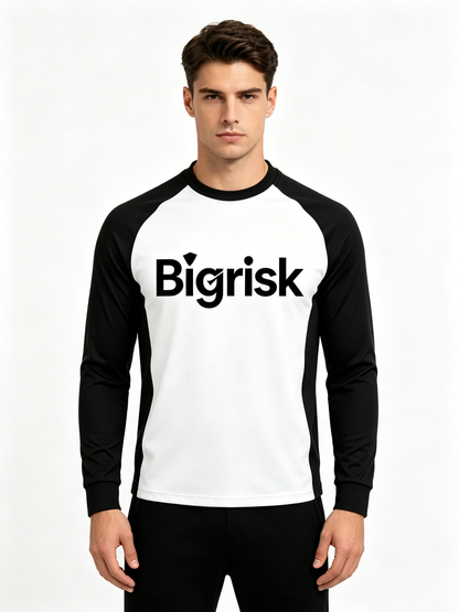 Bigrisk Men's Raglan Long Sleeve T-Shirt, Color Block Crew Neck Casual Tee, Breathable Athletic Workout Tops for Daily Wear