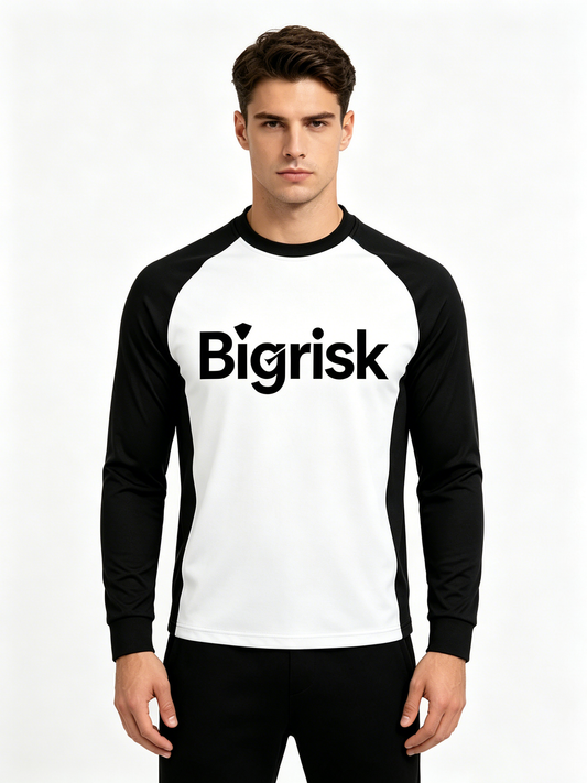 Bigrisk Men's Raglan Long Sleeve T-Shirt, Color Block Crew Neck Casual Tee, Breathable Athletic Workout Tops for Daily Wear