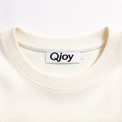 Qjoy Classic Crew Neck Cotton t-shirt, Soft Thick Breathable Short Sleeve Tee, Versatile Solid Casual Tops for Unisex Daily Wear