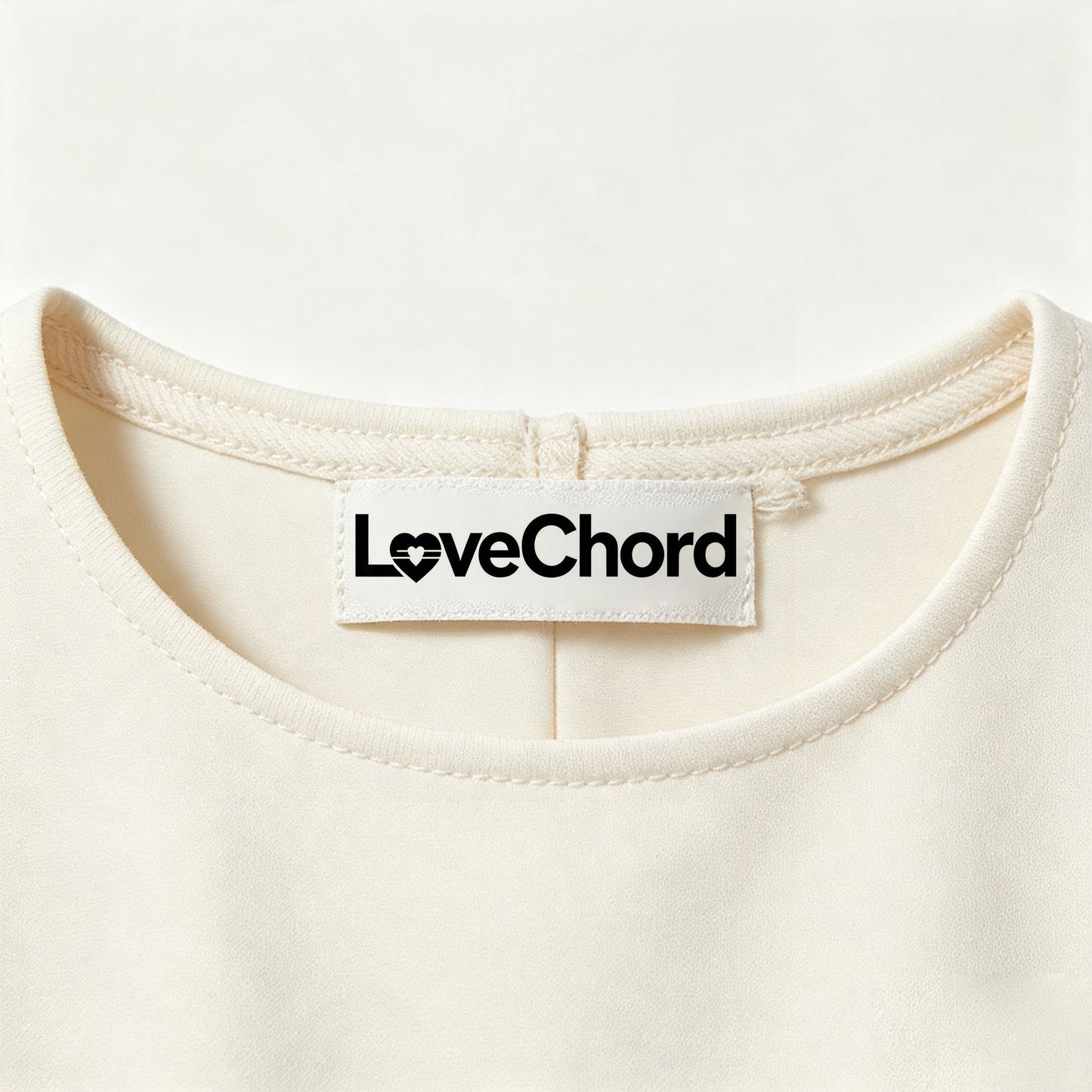 LoveChord Women's Short‑Sleeve Round Neck A‑Line Mini Dress, Elegant Solid Cream Tailored Casual Formal Short Dress