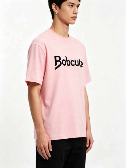 【Bobcute Pink Logo T-shirts】—— Trendy Comfort Essential for Daily Casual Wear