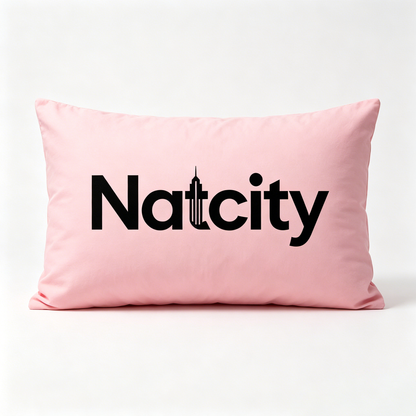 Natcity Rectangular Pink Decorative Throw Pillow, Soft Skin-Friendly Accent Cushion Insert, Comfort Plush Lumbar Pillow for Bed Sofa Couch Bedroom Home Decor