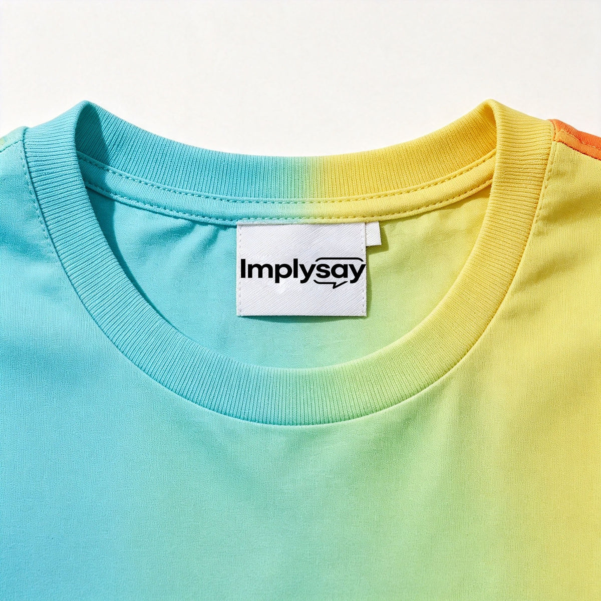 Implysay Rainbow Gradient Crew Neck T‑Shirt, Color Block Ombre Tie‑Dye Short Sleeve Tee, Soft Lightweight Casual T‑Shirt for Street Daily Holiday Wear Unisex