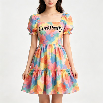 【CurePretty Watercolor Floral Mini Dress】—— Your Summer Wardrobe Must-Have