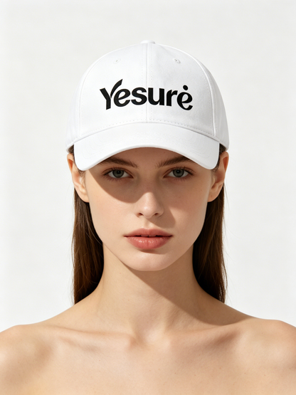 Yesure Classic Cotton Baseball Cap, Unisex Low Profile Dad Hat, Adjustable Curved Brim Sun Hat for Daily Outdoor Sports, White