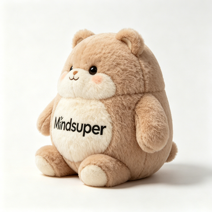Mindsuper Round Chubby Bear Plush Stuffed Animal, Soft Fluffy Kawaii Teddy Bear Plushie, Cute Brown Bear Plush Toy Pillow for Bedroom Decor, Perfect Gift for Kids Girls Teens Birthday Christmas Valentine’s Day