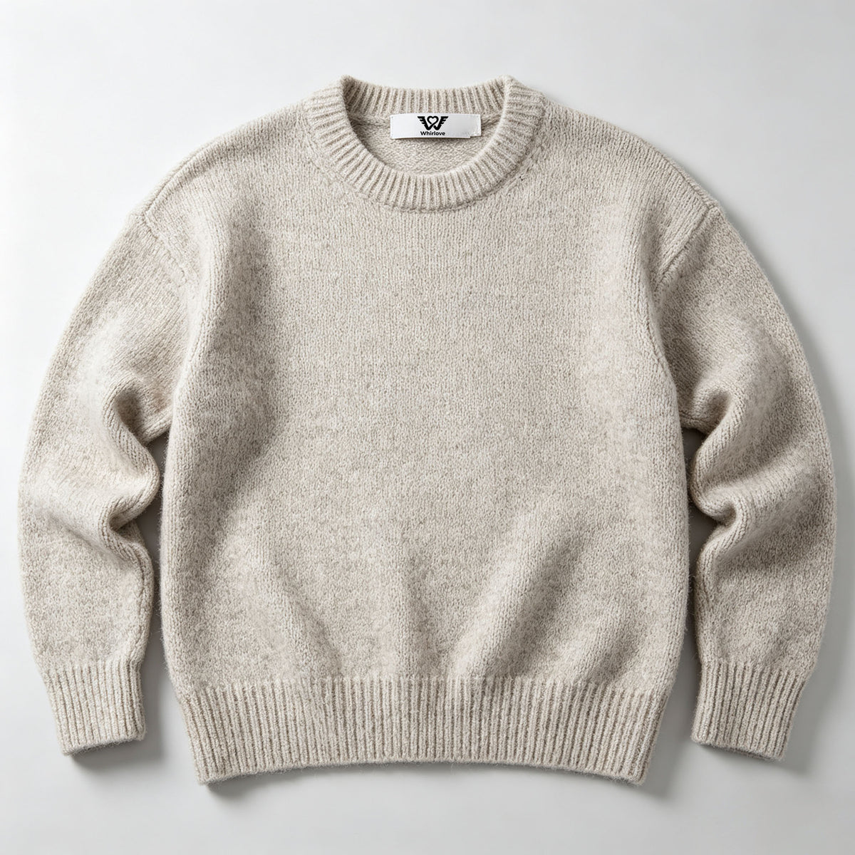 Whirlove Soft Knit Pullover Sweater, Relaxed‑Fit Crewneck Long Sleeve Casual Warm Sweat Jumper for Daily Wear