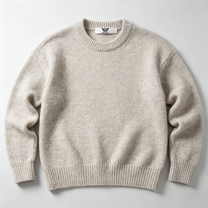 Whirlove Soft Knit Pullover Sweater, Relaxed‑Fit Crewneck Long Sleeve Casual Warm Sweat Jumper for Daily Wear
