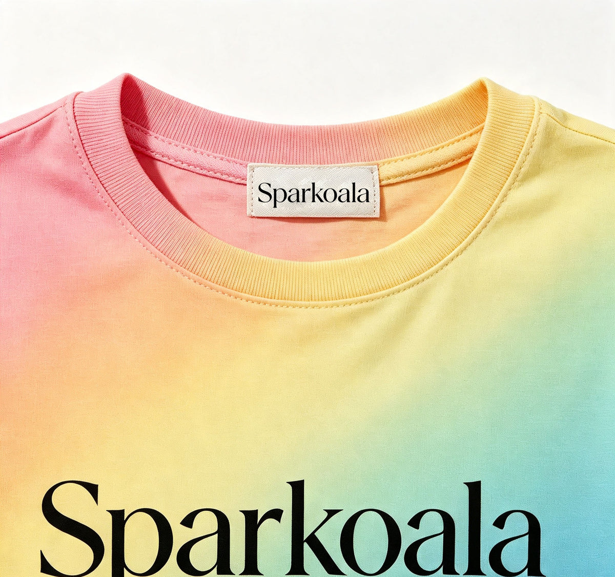 Sparkoala Women Rainbow Gradient Crew Neck Short Sleeve Casual T‑Shirt Basic Soft Tee