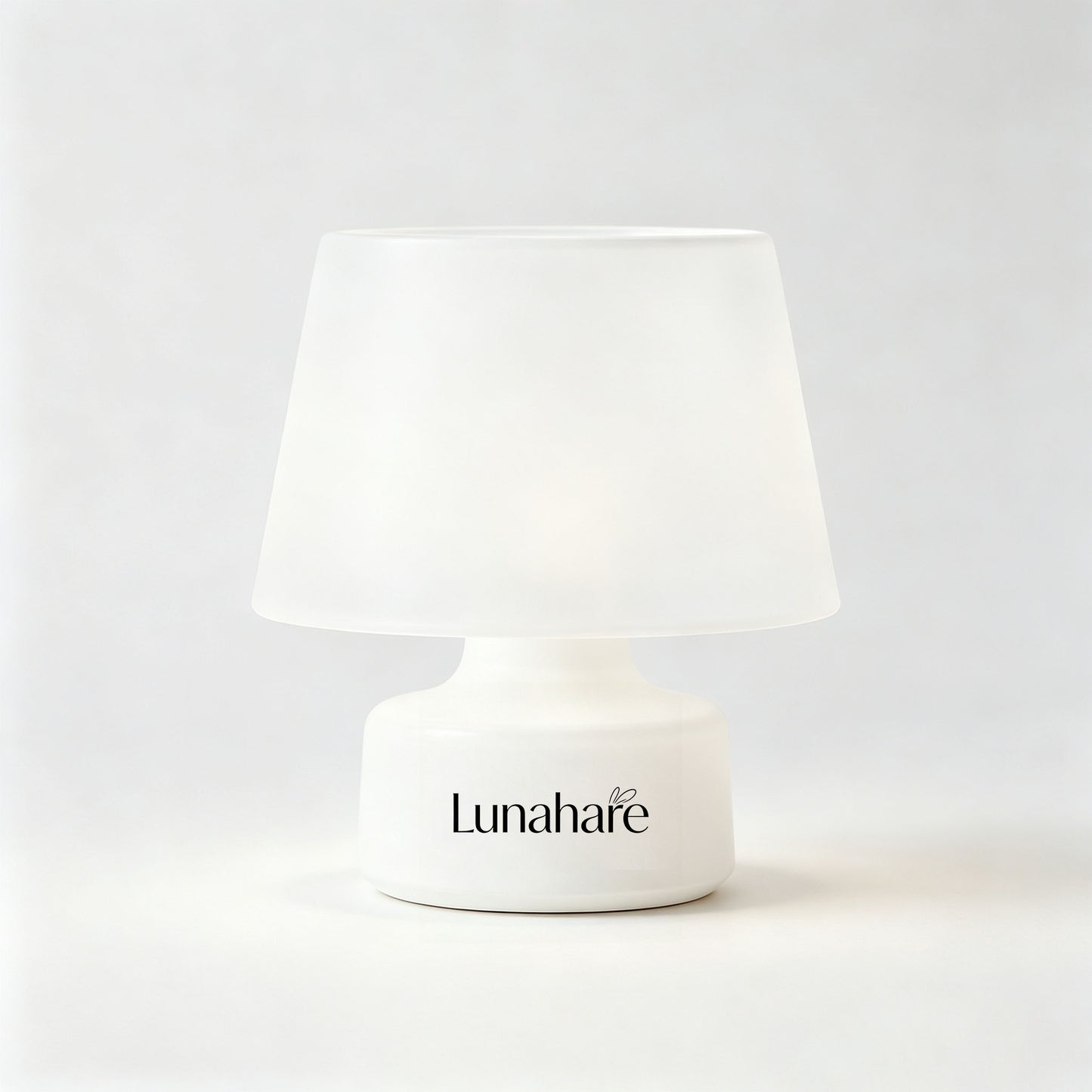 Lunahare Minimalist Small Table Lamp, Soft Glow Dimmable Bedside Night Light, Portable Warm White Mini Desk Lamp, Cozy Ambient Lamp for Bedroom Nursery Living Room Decor