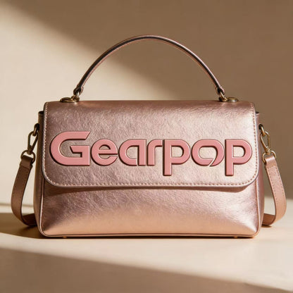 【Gearpop Metallic Rose Gold Handbag】—— Elegance Meets Functionality in Every Carry
