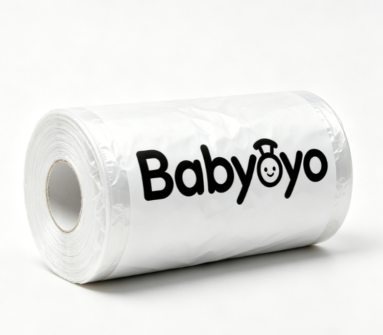Babyoyo Disposable Roll Trash Bags, Thick Leak-Proof Plastic Garbage Bags, Multipurpose Portable Storage Waste Bags for Home Kitchen Bathroom Diaper