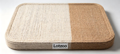 Lotzoo Cat Scratching Pad, Natural Sisal Cat Scratcher Mat, Dual Color Flat Cat Scratch Pad, Durable Floor Cat Scratcher Rug for Indoor Cats, Protect Furniture & Sofa