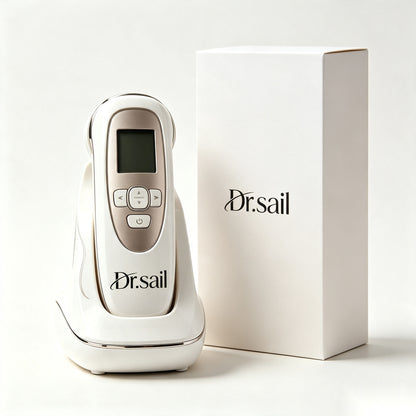 Dr.sail Handheld At-Home Facial Beauty Device with LCD Display, Rechargeable Skin Care Massager with Charging Dock, Multi-Mode Portable Face Tightening & Skin Refining Instrument for Daily Home Use