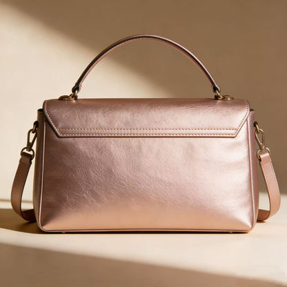 【Gearpop Metallic Rose Gold Handbag】—— Elegance Meets Functionality in Every Carry
