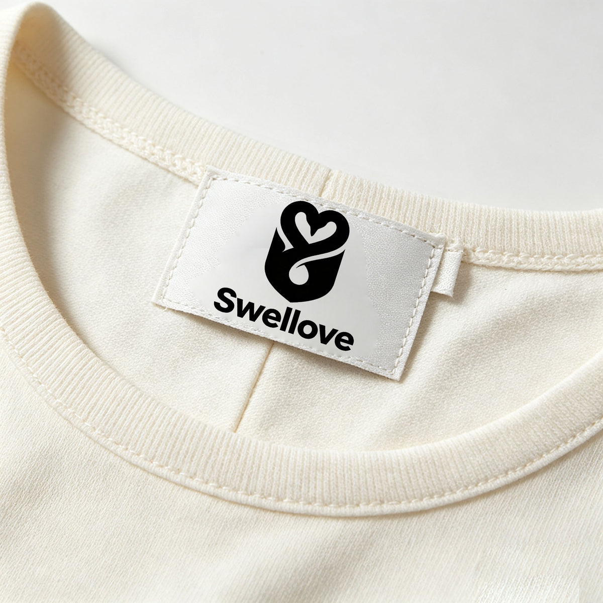 Swellove Elegant Short Sleeve Mini Dress, Crew Neck Waist‑Defined A‑Line Dress for Daily & Office