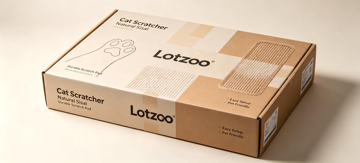 Lotzoo Cat Scratching Pad, Natural Sisal Cat Scratcher Mat, Dual Color Flat Cat Scratch Pad, Durable Floor Cat Scratcher Rug for Indoor Cats, Protect Furniture & Sofa