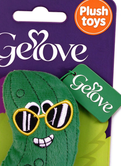 Gelove Cool Pickle Plush Toy, Cute Stuffed Cucumber Plush Doll, Soft Small Pickle Stuffed Figure with Embroidered Face for Kids & Collectors
