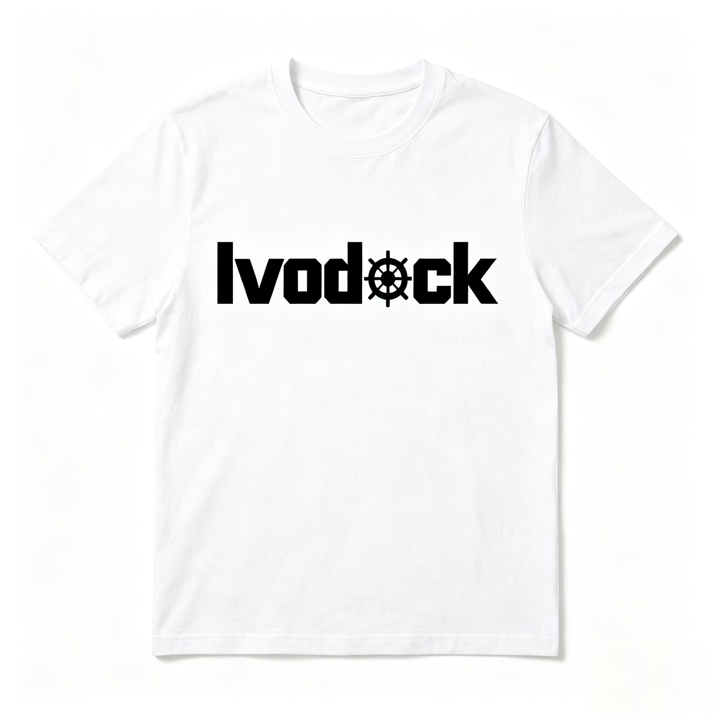 Ivodock Men’s Crew Neck Cotton Short Sleeve T-Shirt, Classic Ship Wheel Logo Graphic Tee, Loose Fit Casual Basic T Shirts for Daily Outdoor Sports