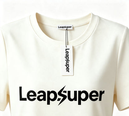 Leapsuper Cream Crew Neck Mini T-Shirt Dress for Women, Relaxed Short Sleeve Cotton Casual Shift Dress Minimalist Soft Everyday Short Dress
