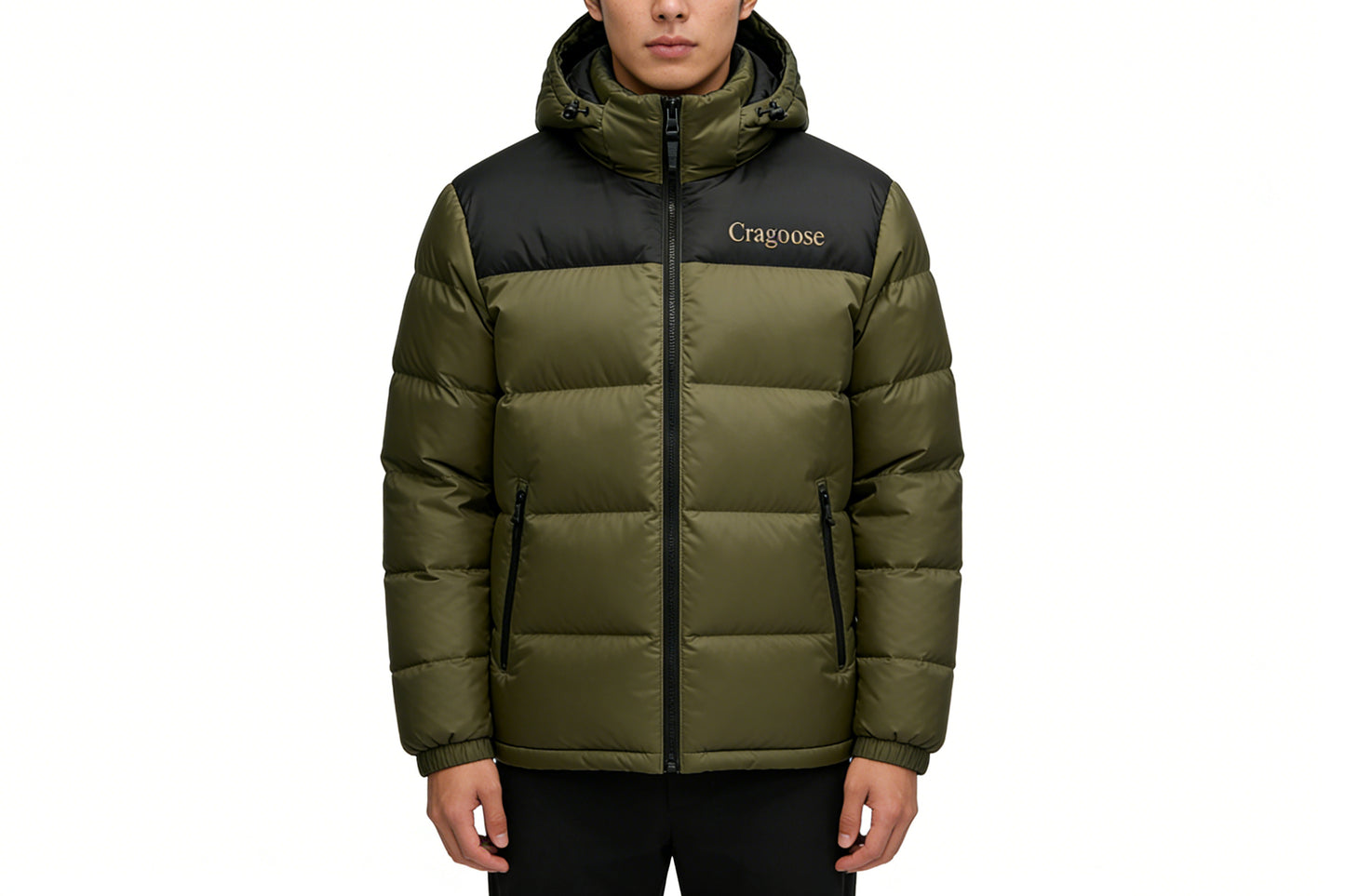 【Cragoose Two-Tone Hooded Puffer Jacket】—— Warmth & Style for Outdoor & Daily Wear