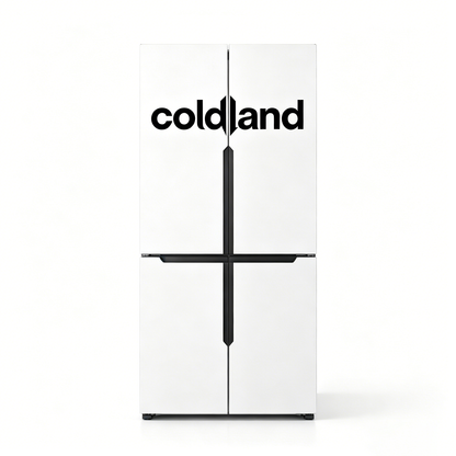Coldland 4-Door French Door Refrigerator, 18 Cu.Ft. Full-Size Fridge with Freezer, No Frost, Energy-Efficient, White Finish for Kitchen