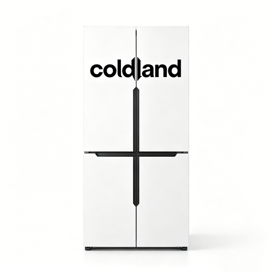Coldland 4-Door French Door Refrigerator, 18 Cu.Ft. Full-Size Fridge with Freezer, No Frost, Energy-Efficient, White Finish for Kitchen