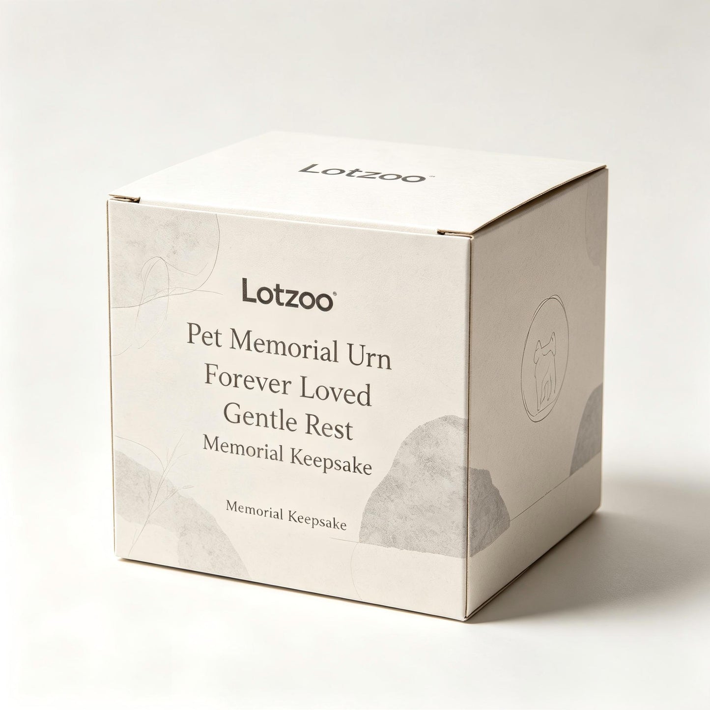Lotzoo Pet Memorial Urn, Square Pet Ashes Keepsake Urn for Dogs Cats, Black Decorative Pet Cremation Urn with Base, Forever Loved Engraved Pet Funeral Urn for Small Medium Pets