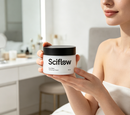 Sciflow Hydrating Facial Cream Mask, Dual-Use Overnight Sleeping Mask & Quick Hydration Mask, Deep Moisturizing Barrier Repair Cream Mask for Dry Sensitive Dull Skin
