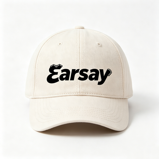 Earsay Unisex Cotton Baseball Dad Hat, Soft Washed Cream Curved Brim Cap, Adjustable Breathable Casual Sun Hat for Men Women Street Outdoor Sports