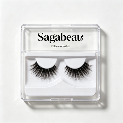 Sagabeau Wispy Fluffy False Eyelashes, Natural Volume Cat Eye Fake Lashes, Lightweight Reusable Strip Eyelashes, Soft Comfort Eye Lashes for Daily Makeup & Party Look