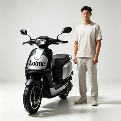 Lotme Classic Electric Scooter Moped, Eco-Friendly Energy-Saving Commuter E-Bike, Comfort Seat Urban Short Trip Electric Motorcycle, Stable Shock Absorption Design for Daily City Travel, Lightweight Low-Consumption Electric Motorbike