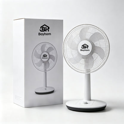 Bayhom Oscillating Table Fan, Quiet Operation Desktop Cooling Fan with Rotary Control, Compact Small Electric Fan for Indoor Home‑Use