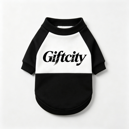 Giftcity Dog Sweatshirt - Soft Cotton Pullover Pet Clothes, Warm Cozy Dog Outfit for Small Dogs, Black & White Stylish Dog Shirt for Fall/Winter