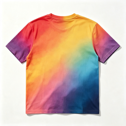 Gosoar Tie‑Dye Rainbow Short‑Sleeve T‑Shirt Casual Crew Neck Graphic Tee Shirts for Men Women Unisex Daily Outdoor Tops