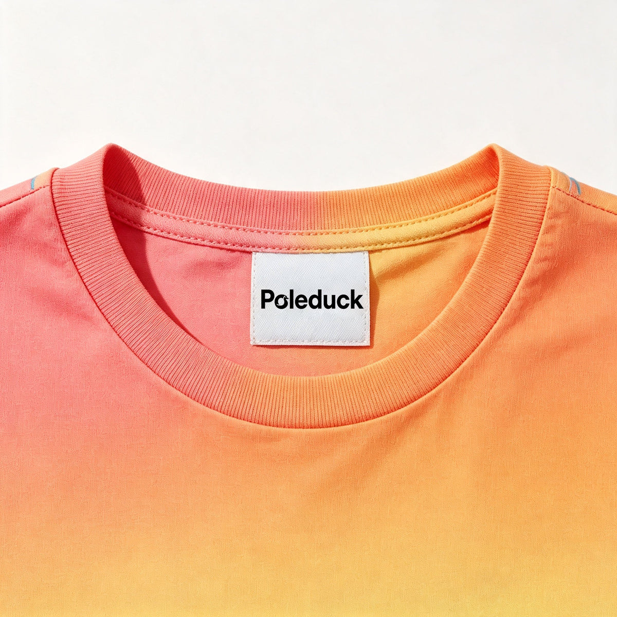 Poleduck Gradient Short‑Sleeve Crew Neck T‑Shirt, Casual Soft Lightweight Cropped Tee for Daily Wear